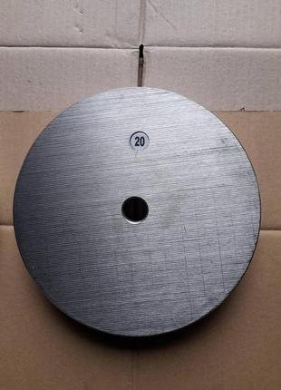 Металевий диск,блін 20 кг на гриф 28-30 мм, без покриття2 фото