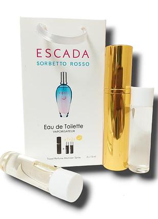 Духи женские 3в1 escada sorbetto rosso 45 мл. (ескада сорбетто россо)