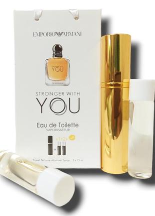 Духи чоловічі 3в1 giorgio armani emporio armani stronger with you 45 мл. (эмпоріо армані стронгер віз ю)