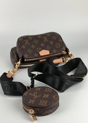 Louis vuitton pochete multi brown/black3 фото