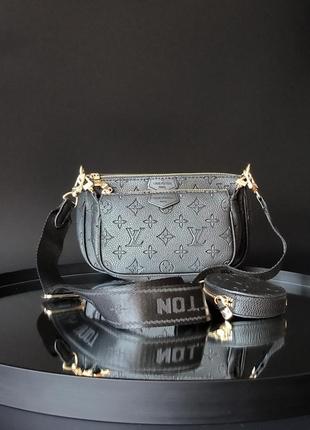 Жіноча сумочка louis vuitton pochete multi black 23х15х10см