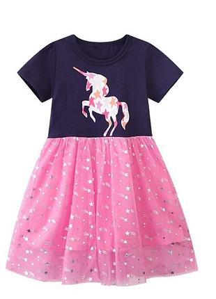 Нарядное детское платье единорог от бренда jumping meters