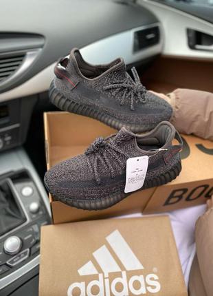 Женские кроссовки adidas yeezy boost 350 v2 black full reflective 36-37-39-412 фото