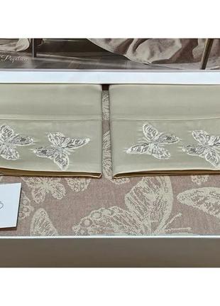 Постільна білизна tivolyo home papillon pembe піке делюксатин з бавовняним покривалом євро