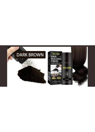 Пудра для волос  eelhoe для маскировки залысин тёмно-коричневая загуститель для волос10 фото