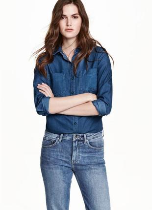 Крутая джинсовая рубашка h&m размер s