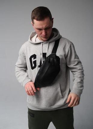 Мужская сумка бананка с экокожи