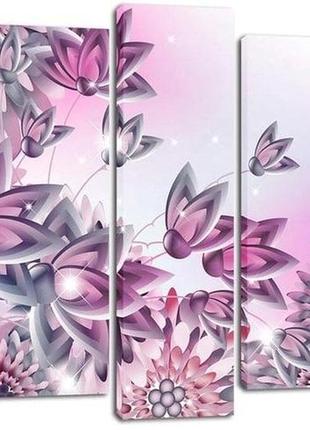 Модульна картина на полотні на стіну для інтер`єру/спальні/прихожої dk абстракція - квіти 80x108 см (plm5-210)1 фото