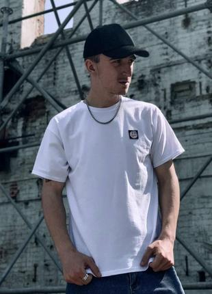 Футболка stone island белая мужская