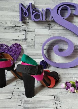 Женские босоножки zara на каблуке разноцветные 37 размер4 фото