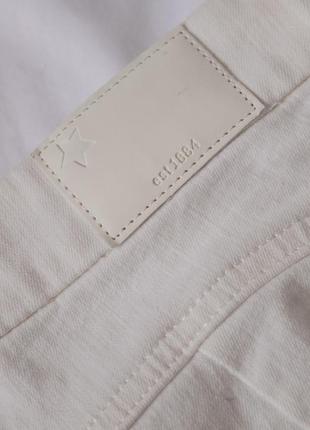 Женские шорты бермуды джинсовые белые молочные6 фото