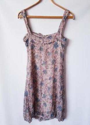 Летний шелковый сарафан платье выше колена натуральный шелк6 фото