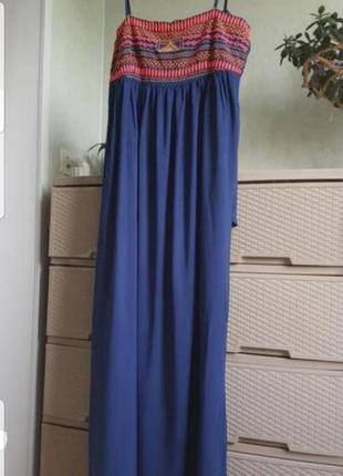 Довгий сарафан плаття максі літня сукня з відкритою спиною papaya m3 фото