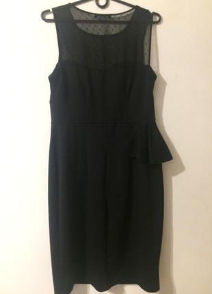 George платье c баской и сетчатым верхом сукня чёрное3 фото