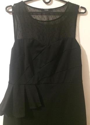 George плаття c баскою і сітчастим верхи сукня чорне4 фото