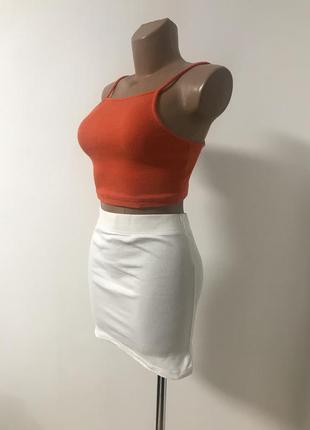 Міні спідниця гумка біла