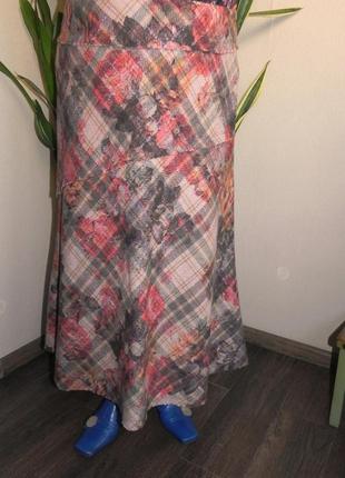 Шикарная юбка а-образного силуэта с цветочным принтом от мирового бренда2 фото