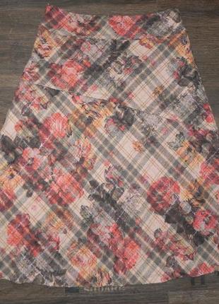 Шикарная юбка а-образного силуэта с цветочным принтом от мирового бренда4 фото