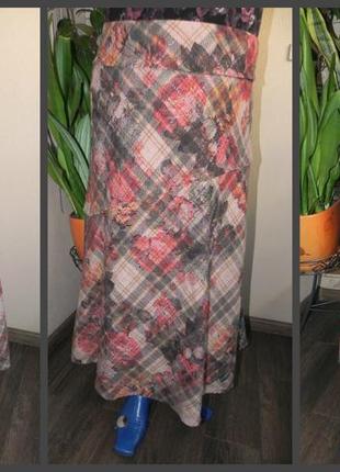 Шикарная юбка а-образного силуэта с цветочным принтом от мирового бренда6 фото