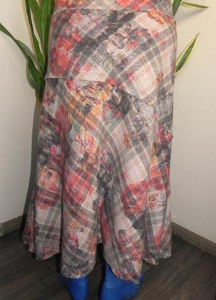 Шикарная юбка а-образного силуэта с цветочным принтом от мирового бренда9 фото