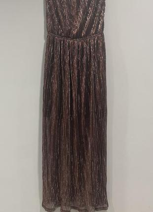 Платье в пол блестящее с люрексом