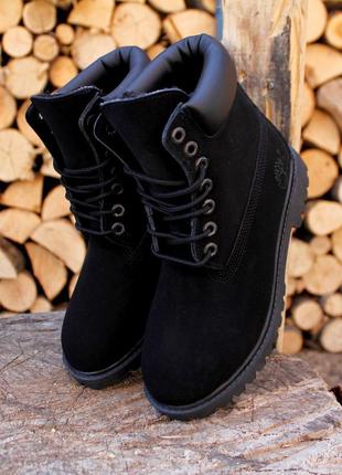 Зимние женские ботинки черные4 фото