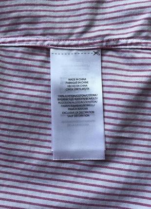 Оригинальная рубашка ralph lauren slim fit poplin striped shirt pink/white9 фото