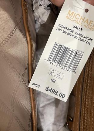 Рюкзак, портфель michael kors sally medium 2-in-1 logo and faux leather backpack, оригинал4 фото
