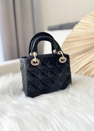 Сумка christian dior  lady black mini4 фото