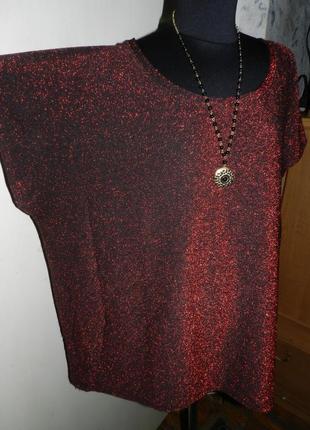 Ошатна,трикотажна-стрейч,блузка з мерехтінням-люрексом,великого розміру,ellos5 фото