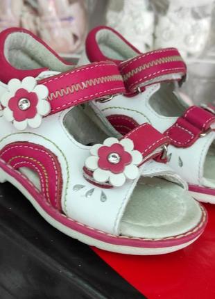 Босоножки сандалии для девочки кожаные 21 размер уценка1 фото