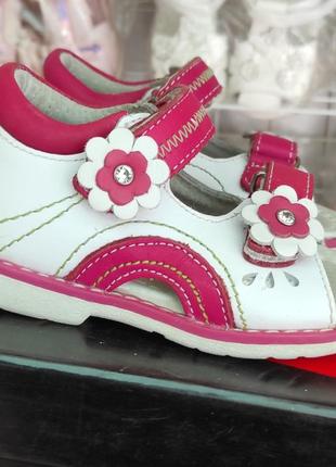 Босоножки сандалии для девочки кожаные 21 размер уценка2 фото