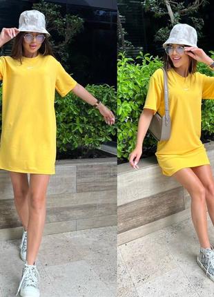 Стильная яркая желтая туника спортивное платье туника 3 цвета.3 фото