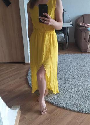 Шифоновое платье. платье. желтое платье1 фото