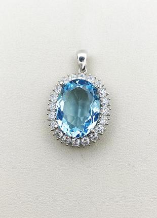Кулон срібний із блакитним кварцем 4,93 г