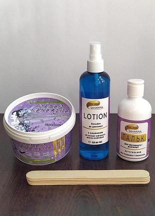 Набор для шугаринга madam saharina паста твердая 400 г, лосьон до, тальк, шпатели