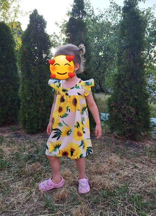 Очень красивые хлопковые платья на лето с подсолнухами 🌻6 фото