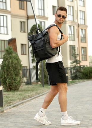 Чоловічий рюкзак ролл sambag rolltop milton чорний5 фото