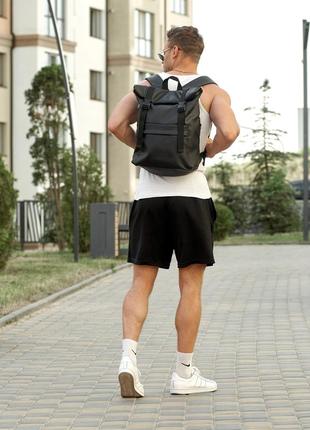 Чоловічий рюкзак ролл sambag rolltop milton чорний7 фото
