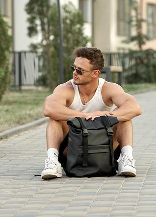 Чоловічий рюкзак ролл sambag rolltop milton чорний9 фото