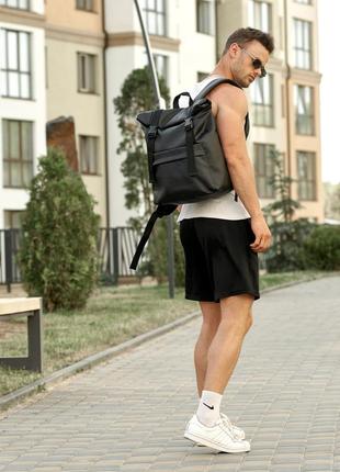 Чоловічий рюкзак ролл sambag rolltop milton чорний10 фото