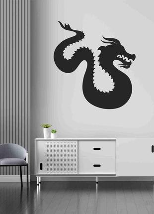 Вінілова інтер'єрна наклейка декор на стіну, шпалери та інші поверхні дракон1 фото