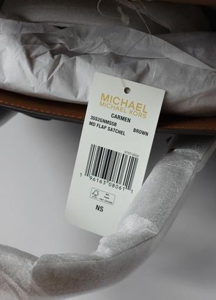 Сумка michael kors carmen medium logo and faux leather belted satchel6 фото