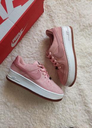 Женские кроссовки nike air force pink sage1 фото