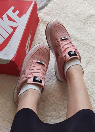 Женские кроссовки nike air force pink sage8 фото