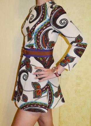 Роскошное разноцветное  платье  персидские огурцы или принт пейсли размер s4 фото