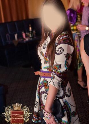 Роскошное разноцветное  платье  персидские огурцы или принт пейсли размер s10 фото