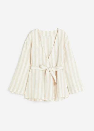 Льняная рубашка h&m premium p.m