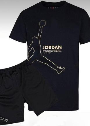 Шорты + футболка! спортивный костюм, летний комплект jordan1 фото
