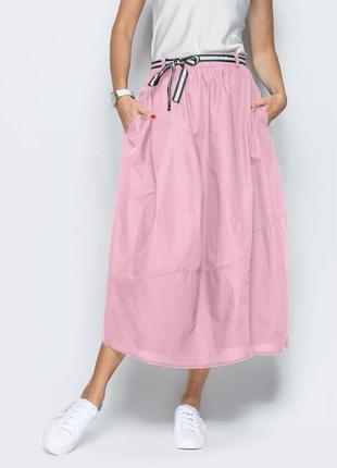 Длинная стильная ,летняя ассиметричная юбка-баллон с карманами2 фото